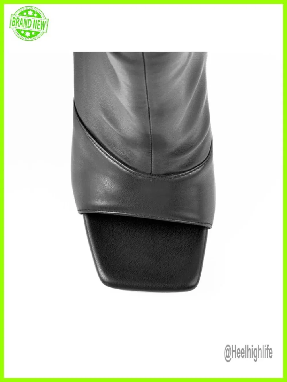 Stiletto Heel Zip Knee/Thigh High Boots Open Toe Rhinestone Lace Up